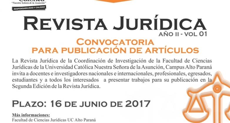 Revista Jurídica recibe ensayos hasta el 16 de junio